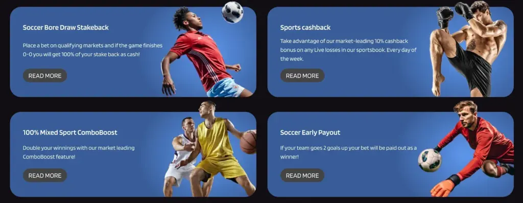 Screenshot displaying four different sports betting websites on a computer screen, showcasing their unique interfaces.
