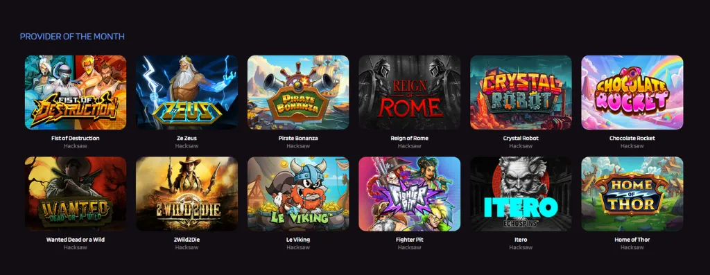 Featured game provider of the month spotlight.