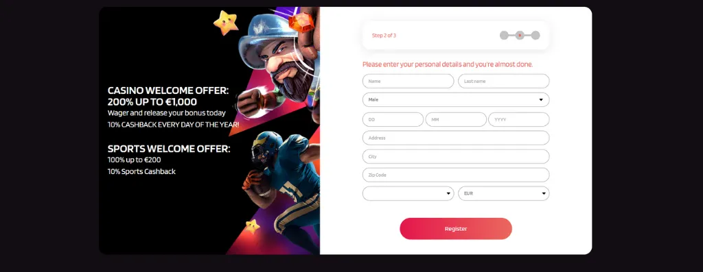 Complete Trivela Bet sign-up form.