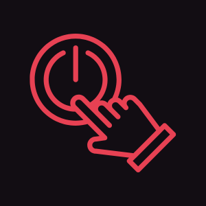 Finger pressing a button to start or select.