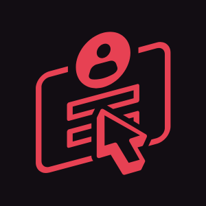 User profile icon with options to select information.